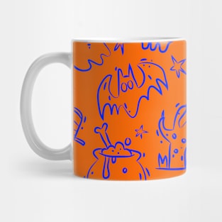 Orange Spooky Pattern Mug